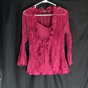 Maroon blouse with tank
